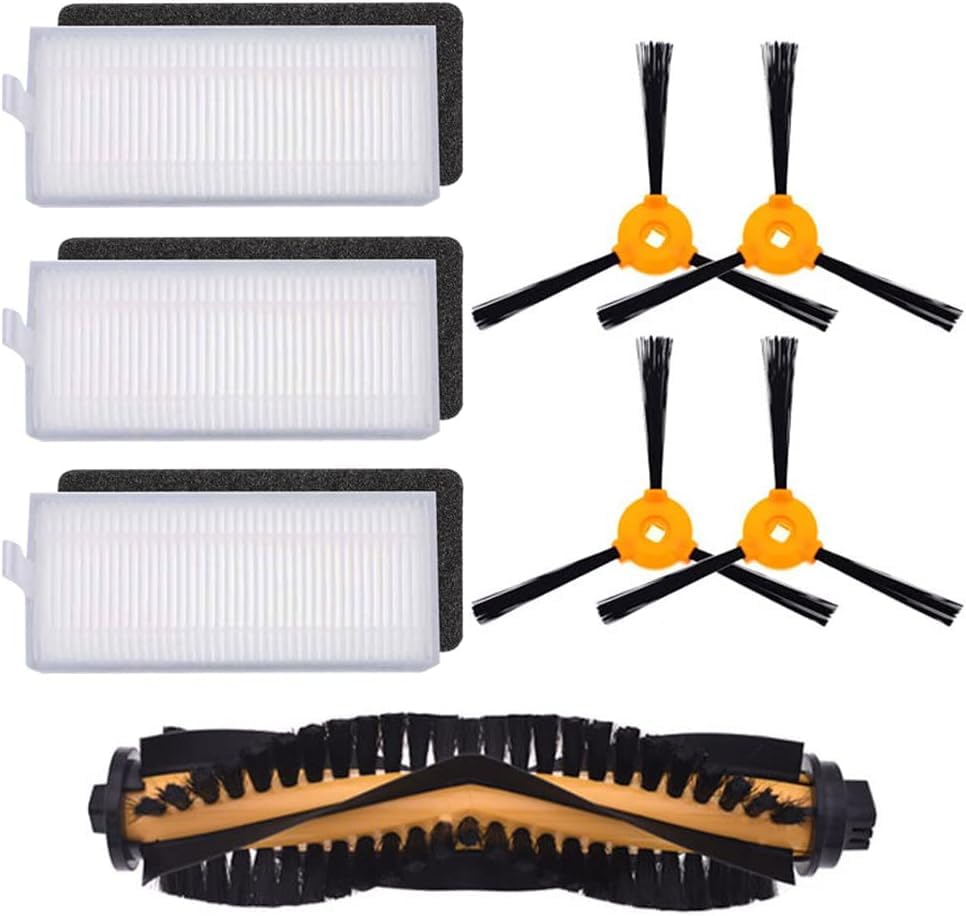Replacement Spare Parts Kit for Ecovacs DEEBOT 600/601/605 DO3G-KTA, 1 Main Brush+4 Side Brushes+3 H