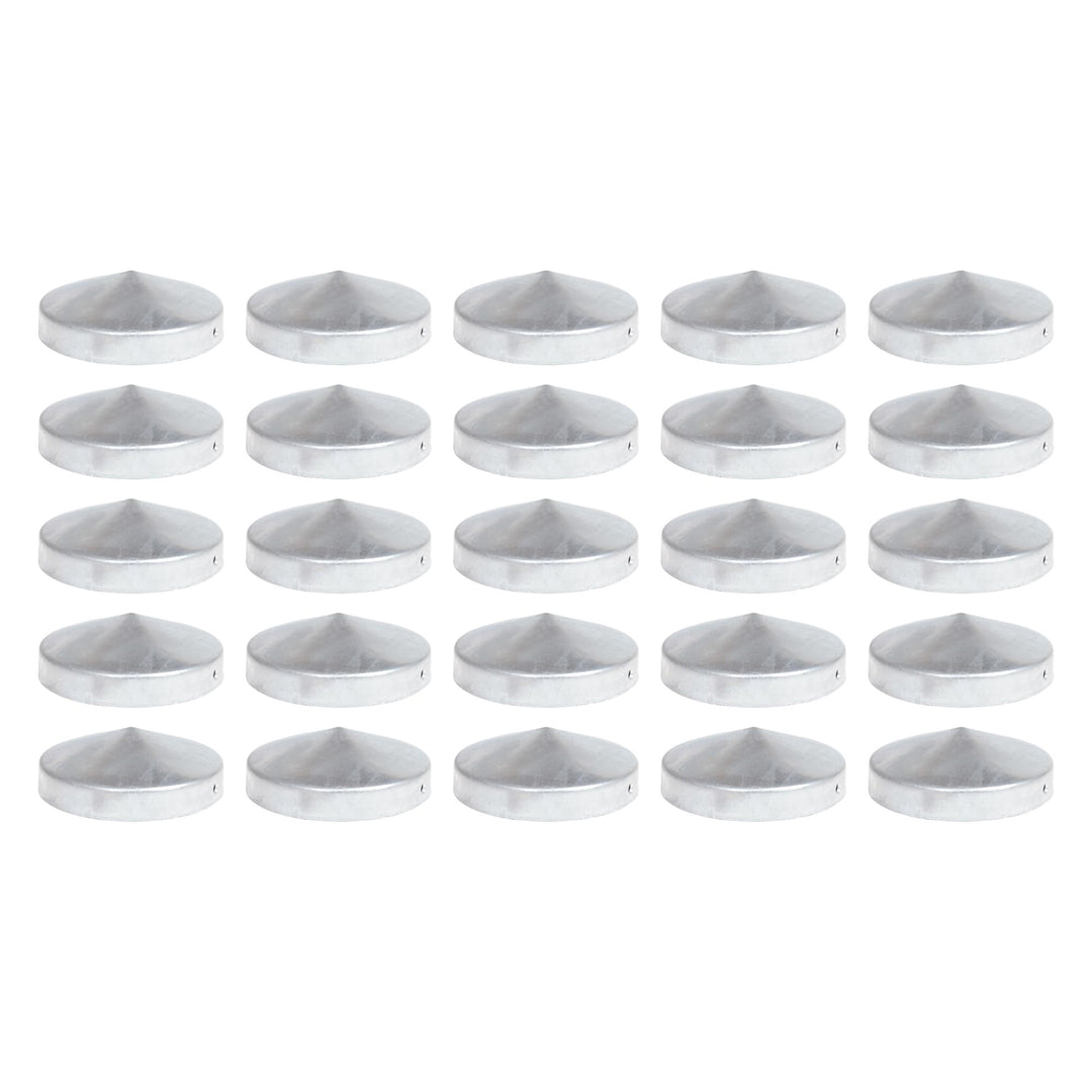 25 x PFOSTENKAPPE RUND STAHL FEUERVERZINKT 81 MM DURCHMESSER, 25