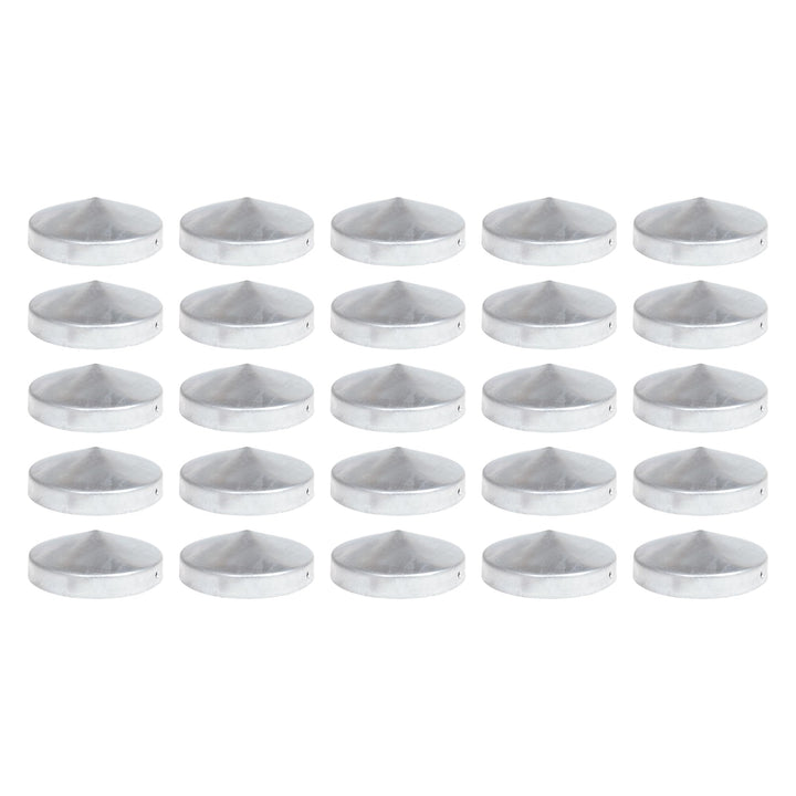 25 x PFOSTENKAPPE RUND STAHL FEUERVERZINKT 81 MM DURCHMESSER, 25
