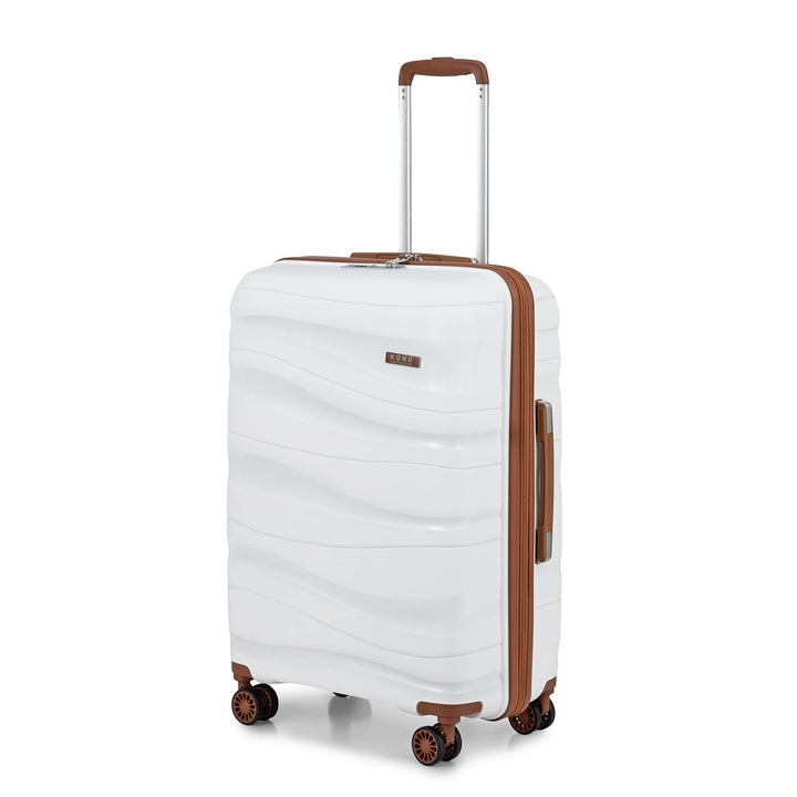 KONO Gross Koffer 75cm Leicht Reisekoffer aus Polypropylen Hartschale Koffer mit 4 Rollen und TSA Sc