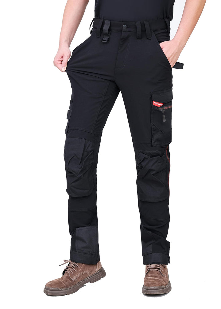 WORK IDEA Herren Slim-Fit Stretch Arbeitshose: Kritische Stoffbereiche aus Cordura – strapazierfähig