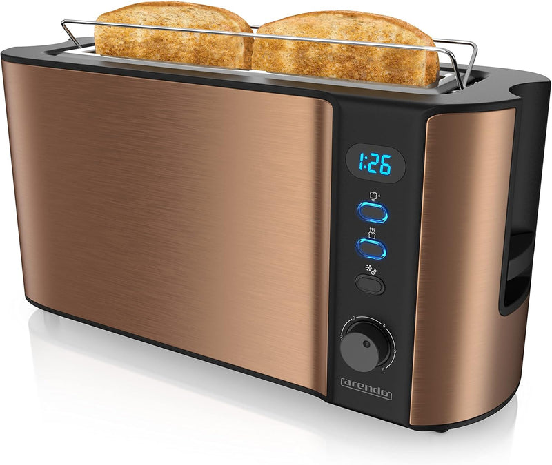 Arendo - Automatik Toaster Langschlitz - Defrost Funktion - Wärmeisolierendes Doppelwandgehäuse - in