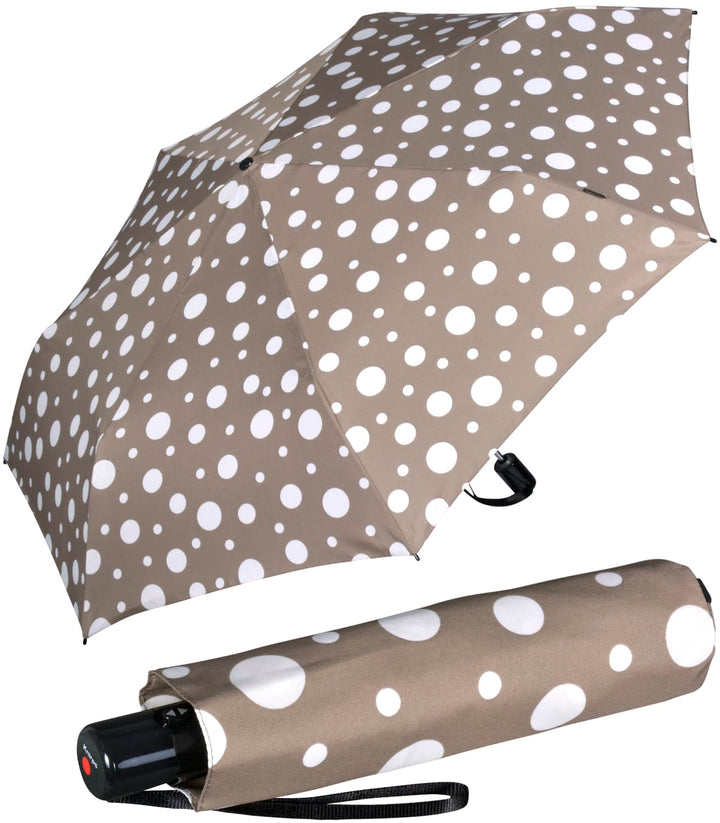 Knirps Taschenschirm Slim Duomatic Dots - Taupe, Taupe