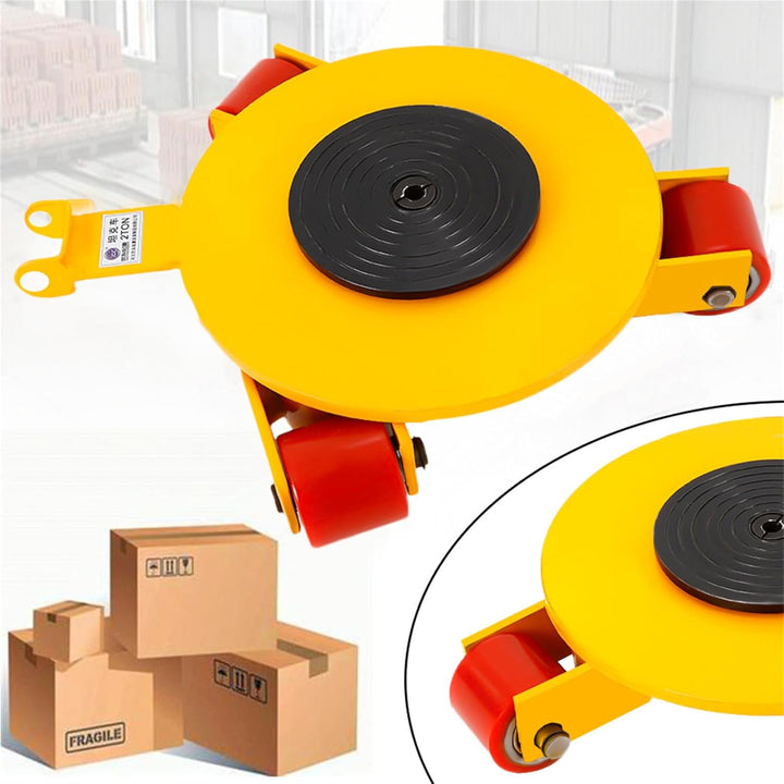 2T Machinery Mover, Boden Stehend Transportfahrwerk Lenkbar 3-Rad Maschinentransporter Industrie-Mas