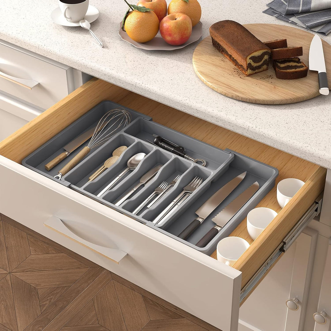 Lifewit Besteckhalter, erweiterbarer Utensilienhalter für Schublade, Verstellbarer Besteckkasten, ko