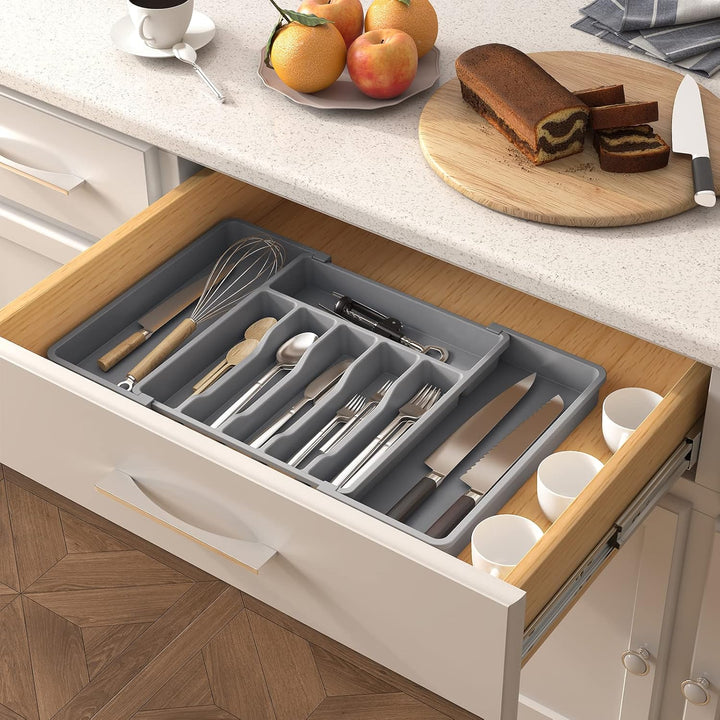 Lifewit Besteckhalter, erweiterbarer Utensilienhalter für Schublade, Verstellbarer Besteckkasten, ko