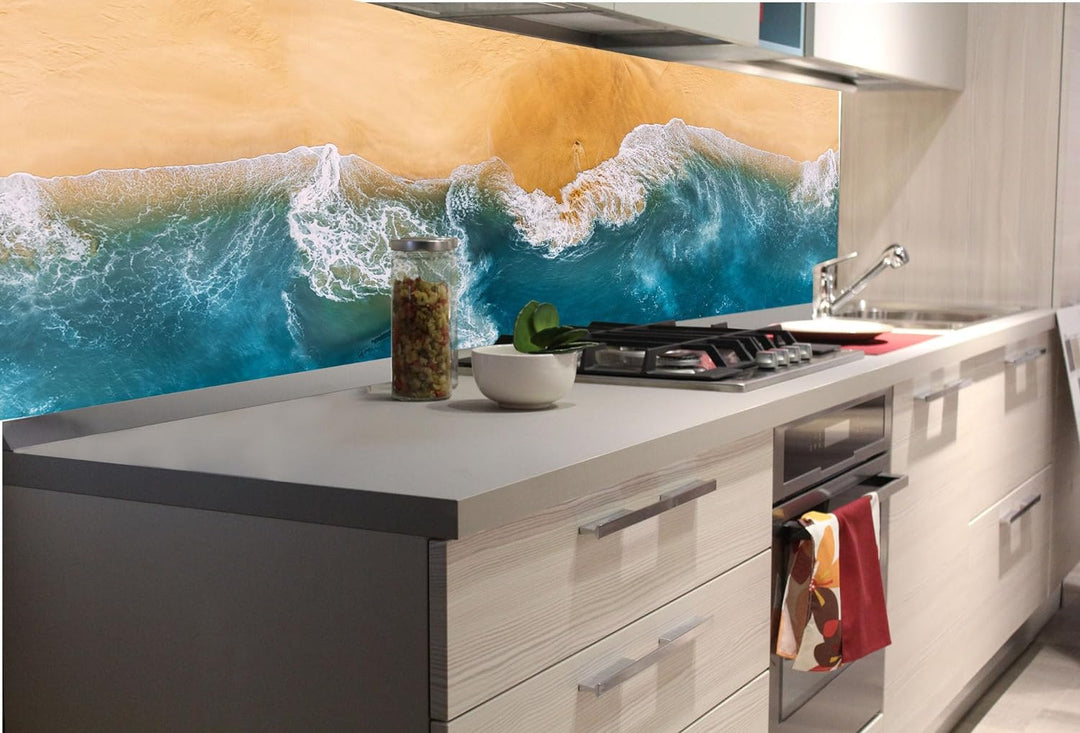 DIMEX Küchenrückwand Folie Selbstklebend Blauer MORPHOFALTER 180 x 60 cm | Klebefolie - Dekofolie -