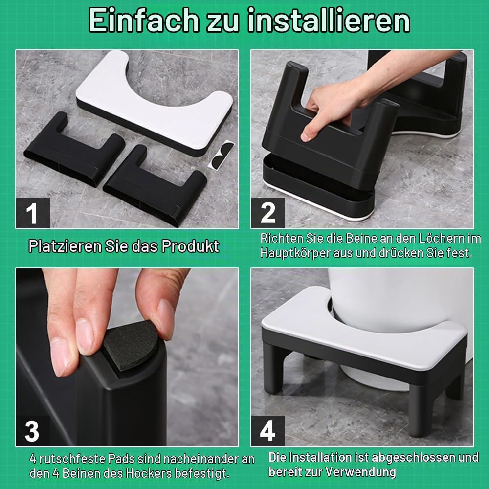 Toilettenhocker Klappbar WC Hocker für Erwachsene&amp;Kinder Abnehmbarer Klo Hocker mit 200kg Tragkraft