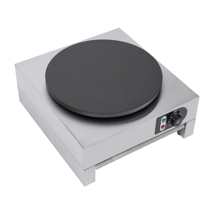 Crepes Maker, 3000W Professional Crepesgerät mit Holzverteiler, Elektro Crepeseisen aus Edelstahl mi