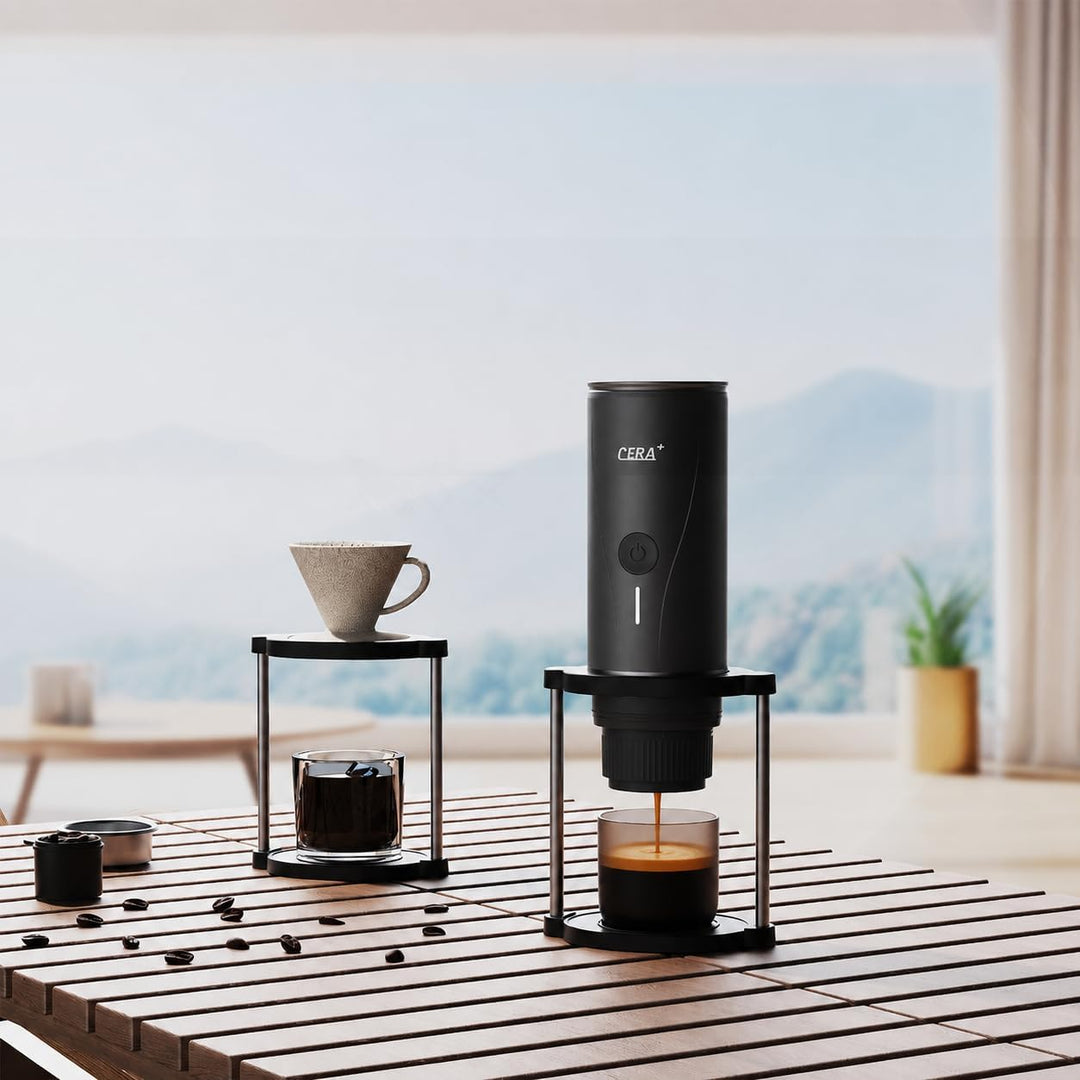 CERA+ Kaffeeständer mit schwerer Basis,tragbar für Espresso&amp;Pour Over,Rutschfester klappbarer Drippe