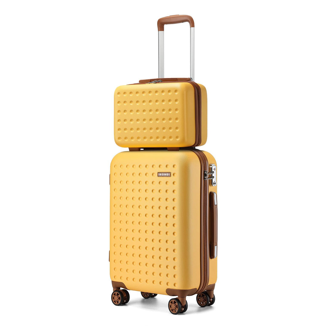 KONO Handgepäck Koffer Set mit Kosmetikkoffer Reisegepäck-Sets Beautycase Koffer Trolleys Reisekoffe