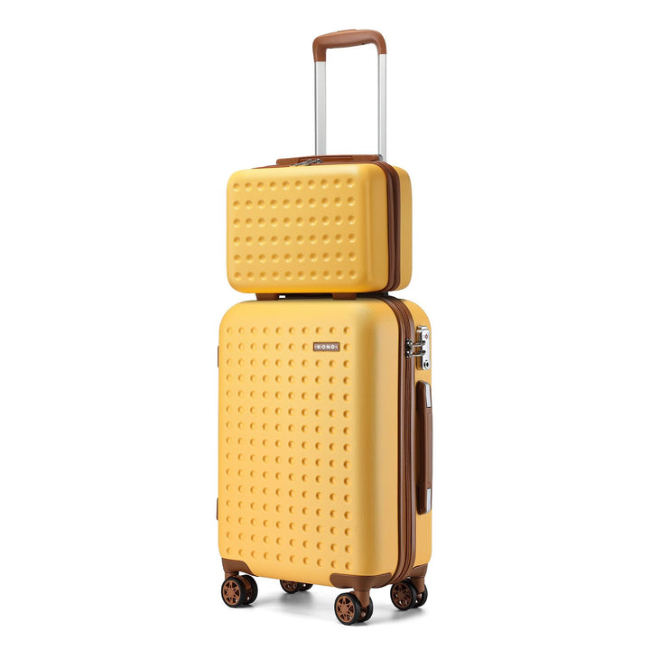 KONO Handgepäck Koffer Set mit Kosmetikkoffer Reisegepäck-Sets Beautycase Koffer Trolleys Reisekoffe