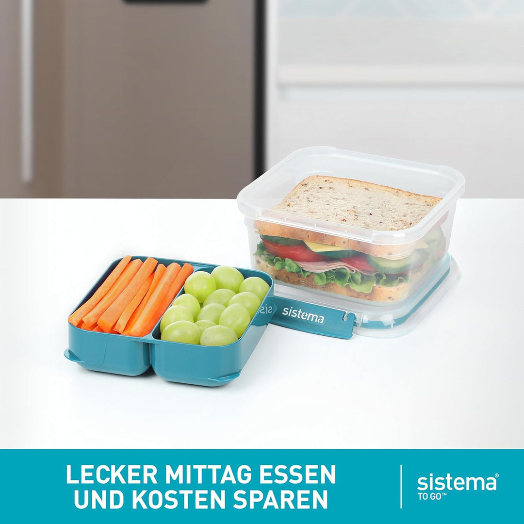 Sistema TO GO Stax auslaufsichere Lebensmittelaufbewahrungsbehälter | luftdichte und stapelbare Fris