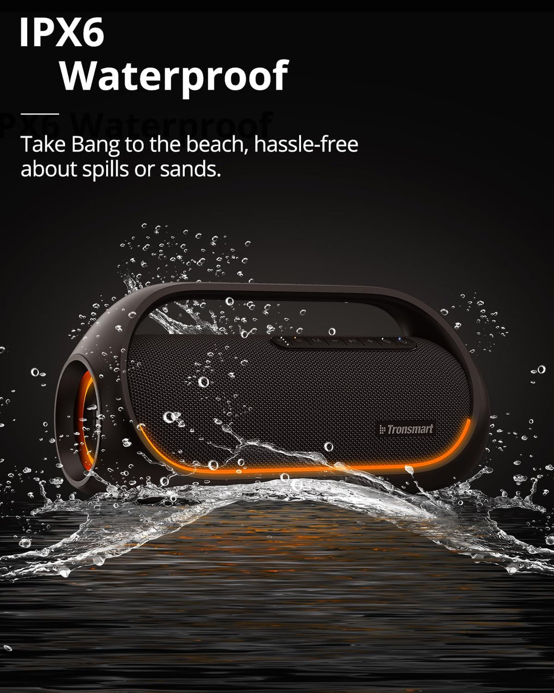 Tronsmart Bang Lautsprecher 60W, IPX6 Wasserdicht leistungsstarke BASS Box,Bluetooth Musikbox mit LE