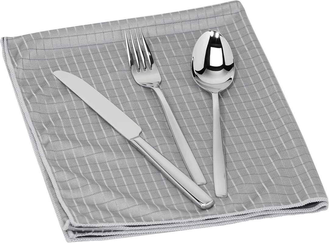 5X Feines Glaspoliertuch für Gläser in grau - Grosse Gläserpoliertücher (60cm x 40cm) für streifenfr
