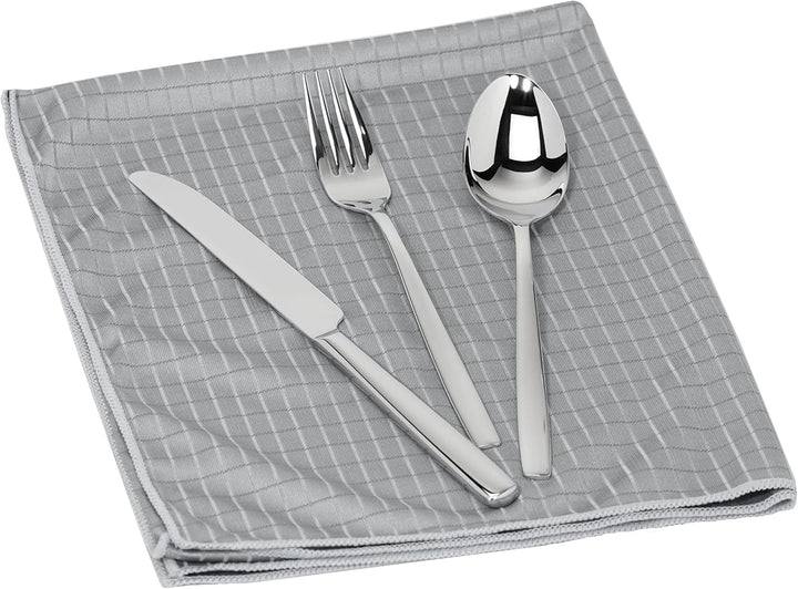 5X Feines Glaspoliertuch für Gläser in grau - Grosse Gläserpoliertücher (60cm x 40cm) für streifenfr