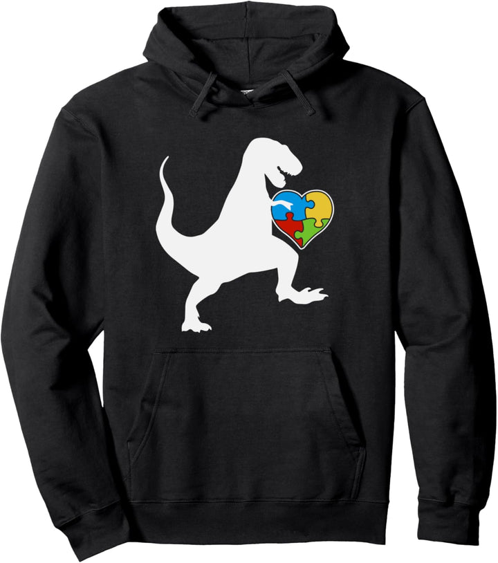 Autismus Geschenk Au Saurus Rex Herz Puzzle Liebe Autismus Pullover Hoodie