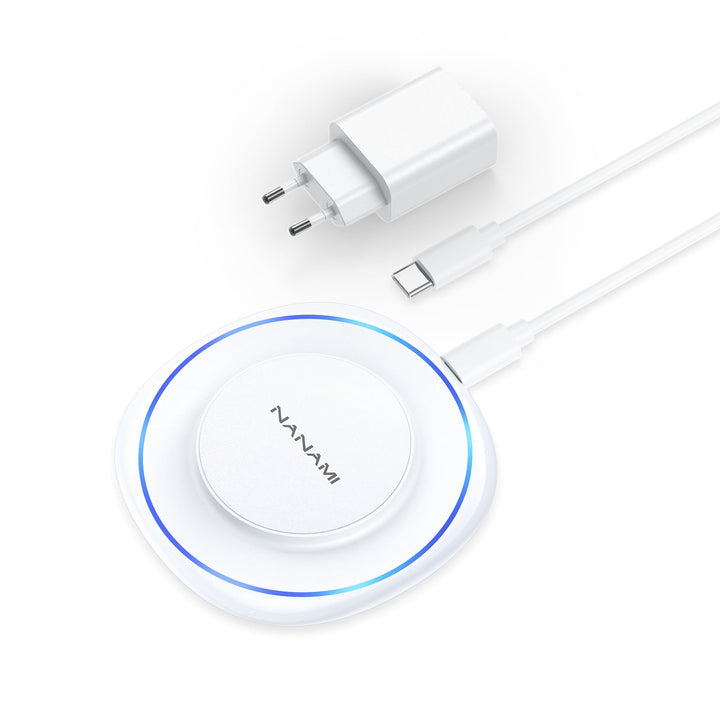 Magsafe Ladegerät mit 20W Schnelles Adapter für iPhone Ladestation, NANAMI Wireless Charger induktiv
