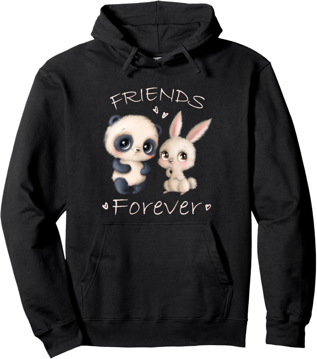"Fiends Forever" Niedliches Panda und Hase Pullover Hoodie