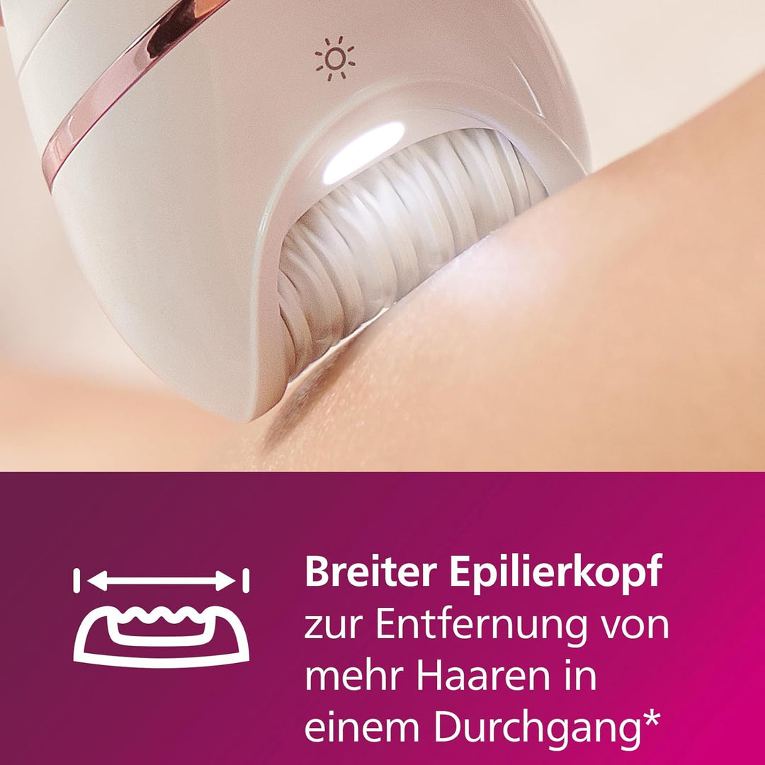 Philips Epilierer Series 8000 - inkl. 8 Aufsätze, kabellos mit Nass- und Trockenfunktion (Modell BRE