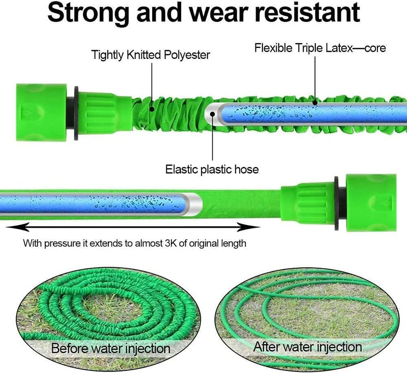 CLMCL 45m/150ft erweiterbare Gartenschlauchrohre, erweiterbarer Gartenschlauch, flexible Stretch-Was