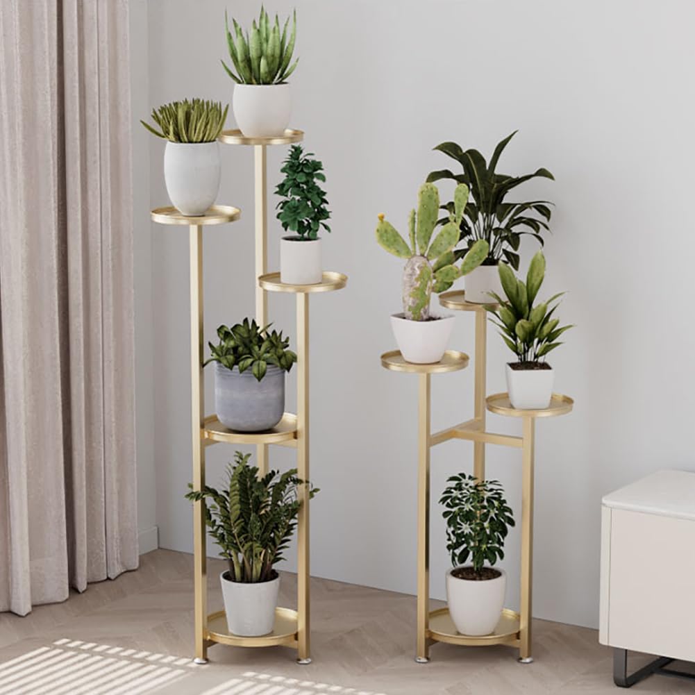 Pflanzenständer Metall mit 5 Ebenen, Blumenständer Blumenregal Pflanzenregal Outdoor, Plant Stand In