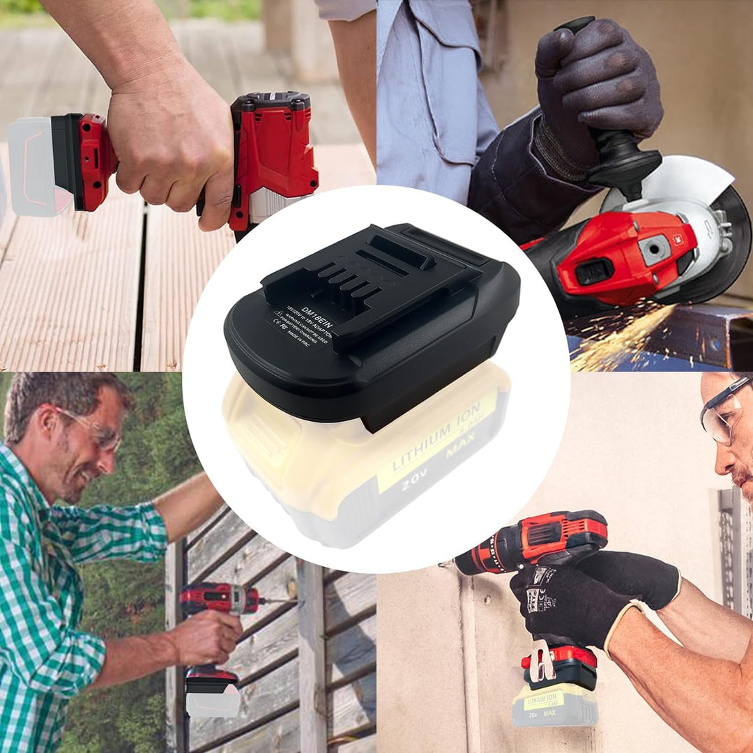 DM18EIN Batterieadapter für Einhell 18V, YUHDWRE Adapter-Konverter für Dewalt 20V & für Milwaukee M1