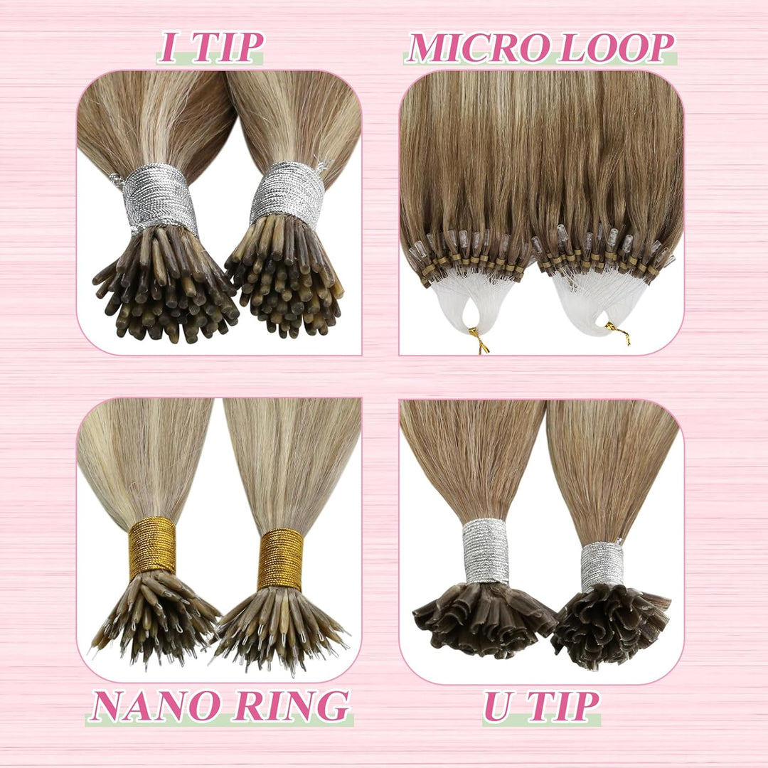 YoungSee Bonding Extensions Echthaar Ombre Extensions Echthaar Bondings 1g 35cm Hair Extensions Bond