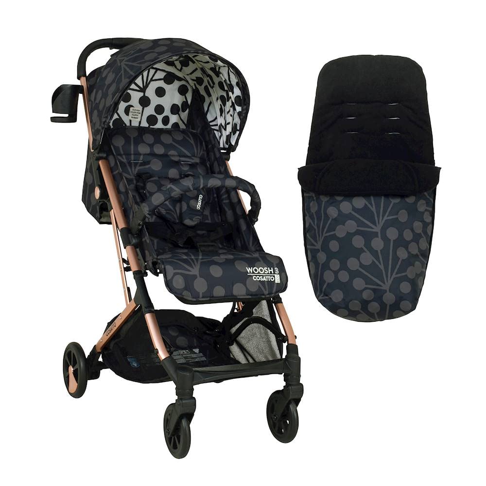 Cosatto Woosh 3 Buggy – Leichter Kinderwagen, Ab Geburt bis 25kg – Einhändig faltbar, kompakt, mit T