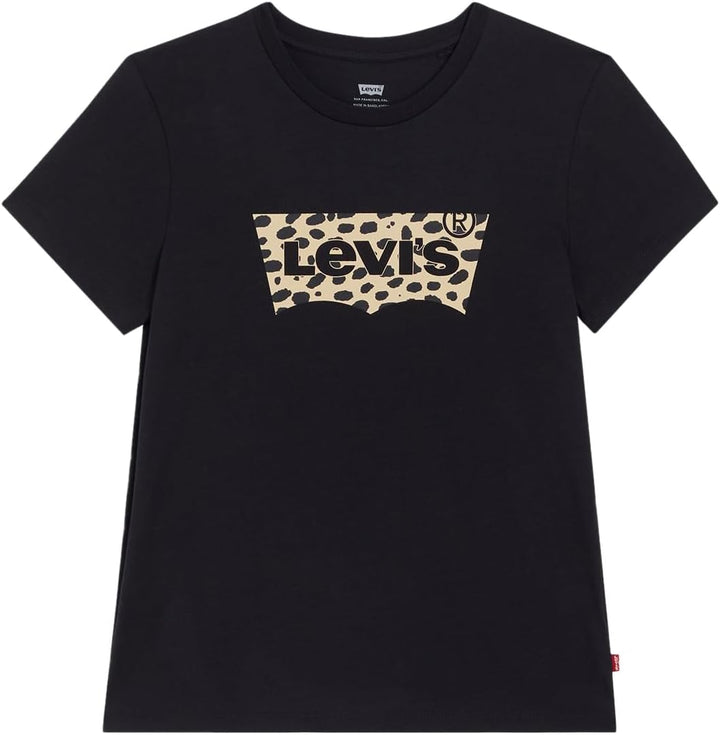 Levi's Damen The Perfect Tee T-Shirt, Large Batwing XXS Batwing Leopard Caviar, XXS Batwing Leopard