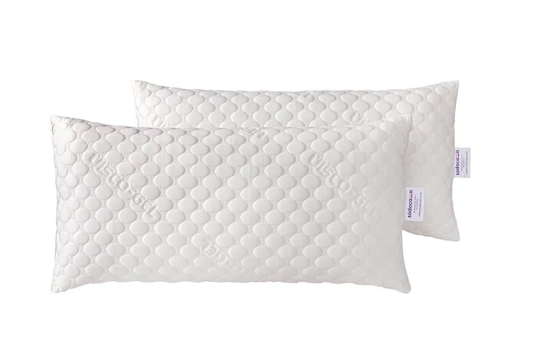 Todolit Viskoelastisches Kopfkissen mit Flocken 100% viskoelastisch. Viscogel-Stretch-Gewebe. Mittel