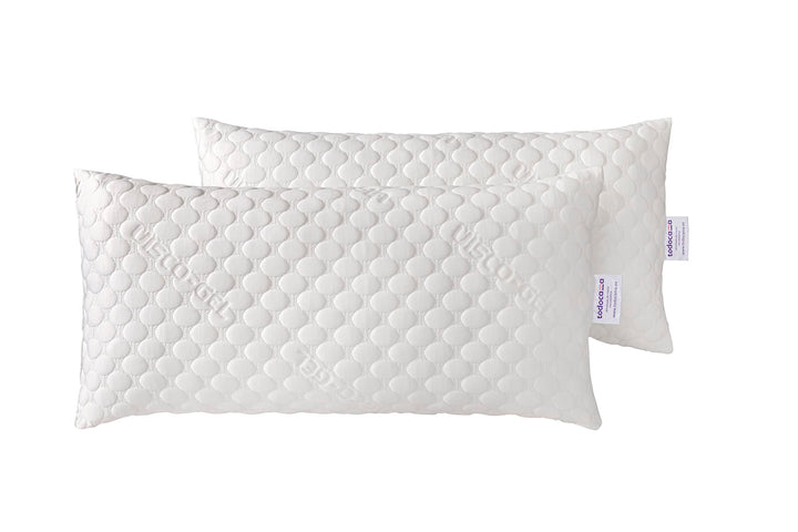 Todolit Viskoelastisches Kopfkissen mit Flocken 100% viskoelastisch. Viscogel-Stretch-Gewebe. Mittel