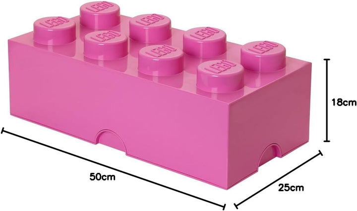 LEGO Aufbewahrungsstein, 8 Noppen, Stapelbare Aufbewahrungsbox, 12 l, rosa Pink, Pink