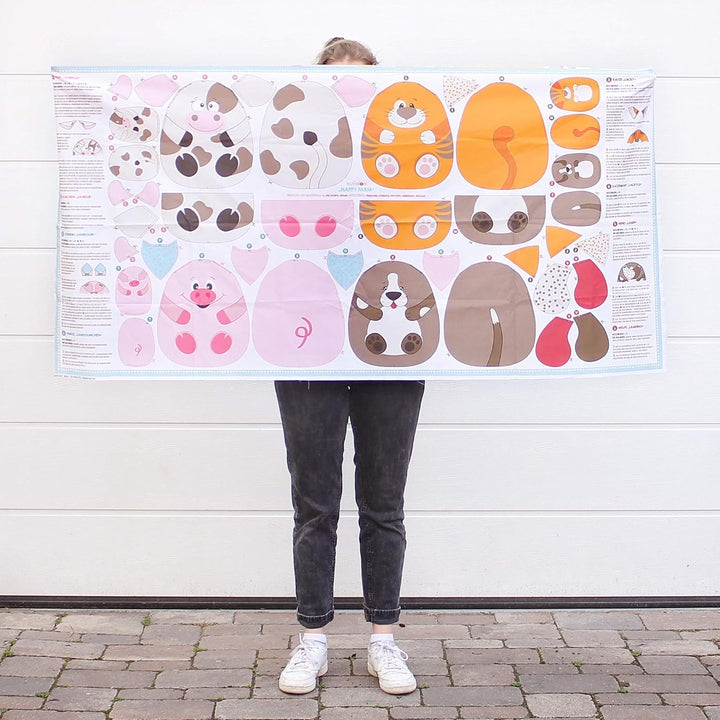 kullaloo KINDERLEICHT - Cut & Sew Stoff als Panel auf Popeline/Baumwolle zum selber Nähen (Happy Far