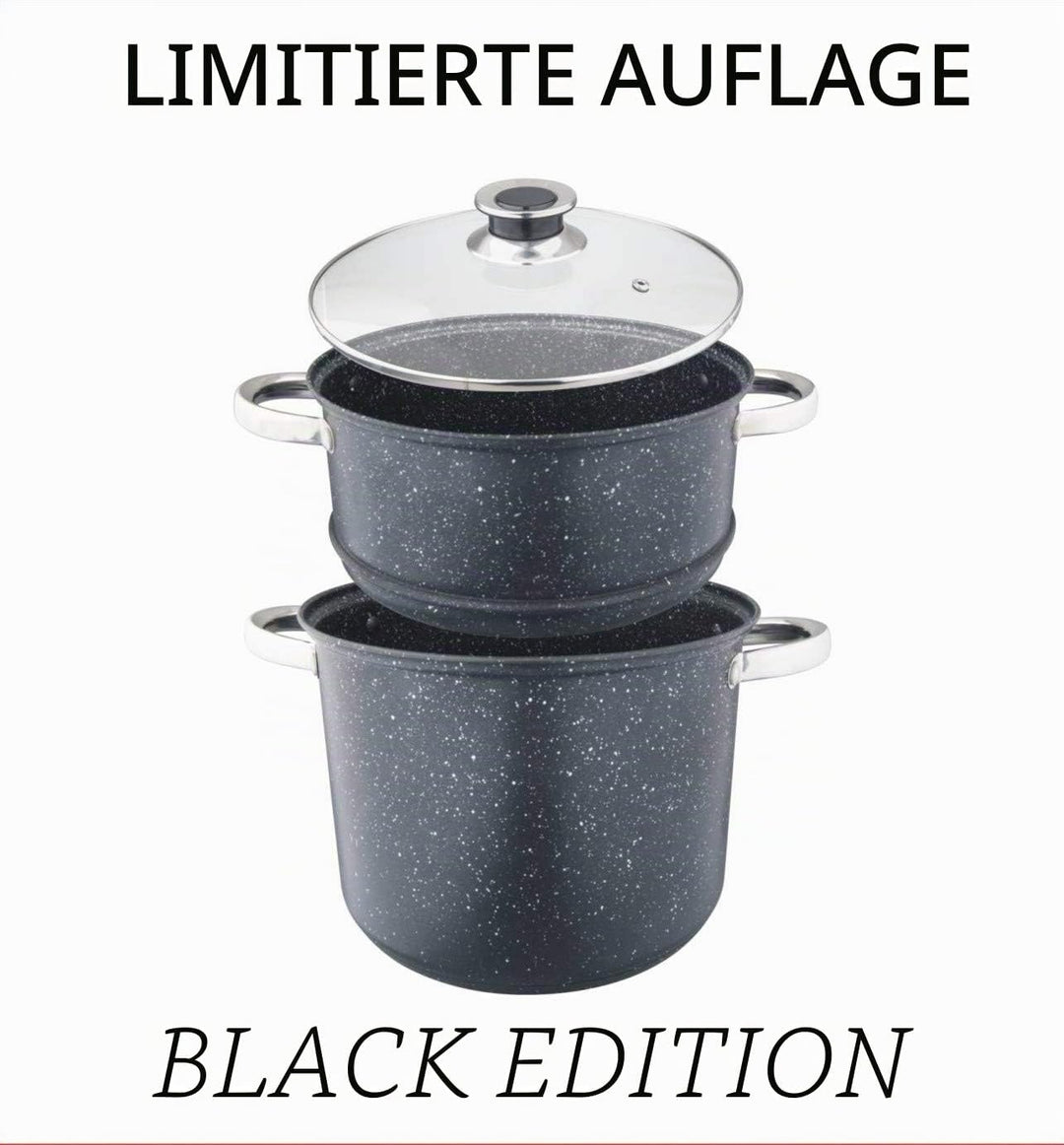 Kamberg – 0008122 – Couscoustopf/Dampfgarer/Kochtopf  (3‑in‑1) – Durchmesser 24 cm – 8 Liter – Hochw