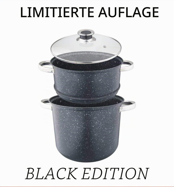 Kamberg – 0008122 – Couscoustopf/Dampfgarer/Kochtopf  (3‑in‑1) – Durchmesser 24 cm – 8 Liter – Hochw