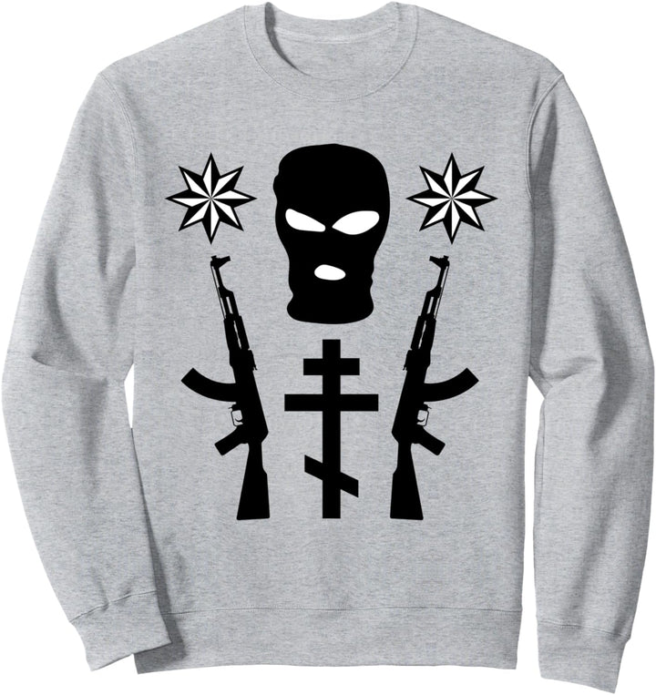 Russische Gangster Russische Mafia Bandit Maske Räuber Maske UdSSR Sweatshirt