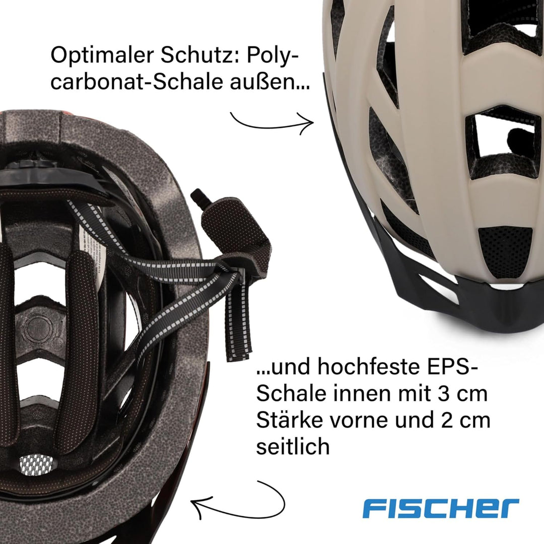 FISCHER Fahrradhelm, Radhelm, Cityhelm Urban Plus, mit integriertem LED-Rücklicht für Damen und Herr