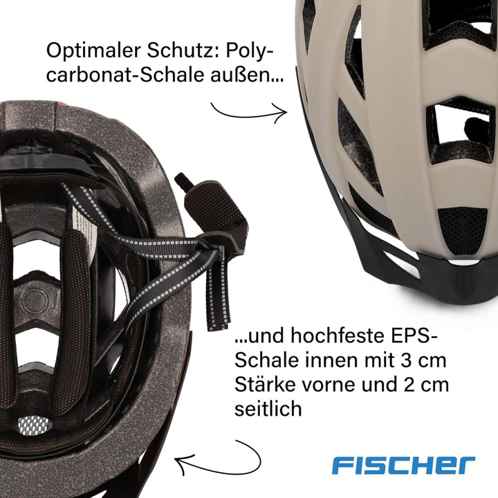 FISCHER Fahrradhelm, Radhelm, Cityhelm Urban Plus, mit integriertem LED-Rücklicht für Damen und Herr