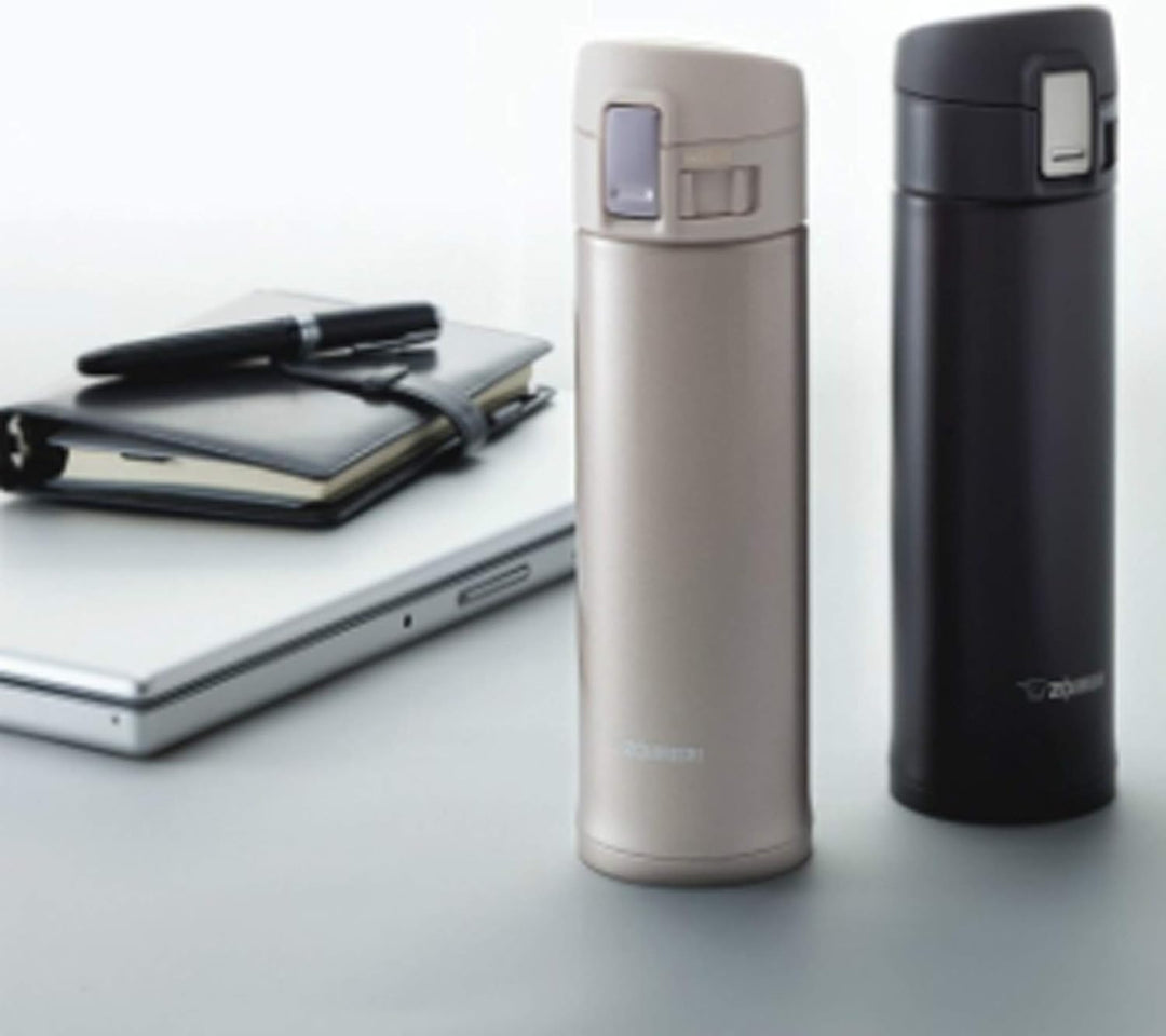 Zojirushi Reisebecher, Edelstahl, 480 ml, edelstahl, Schwarz, 6.7 x 6.7 x 23 cm 6.7 x 6.7 x 23 cm Sc