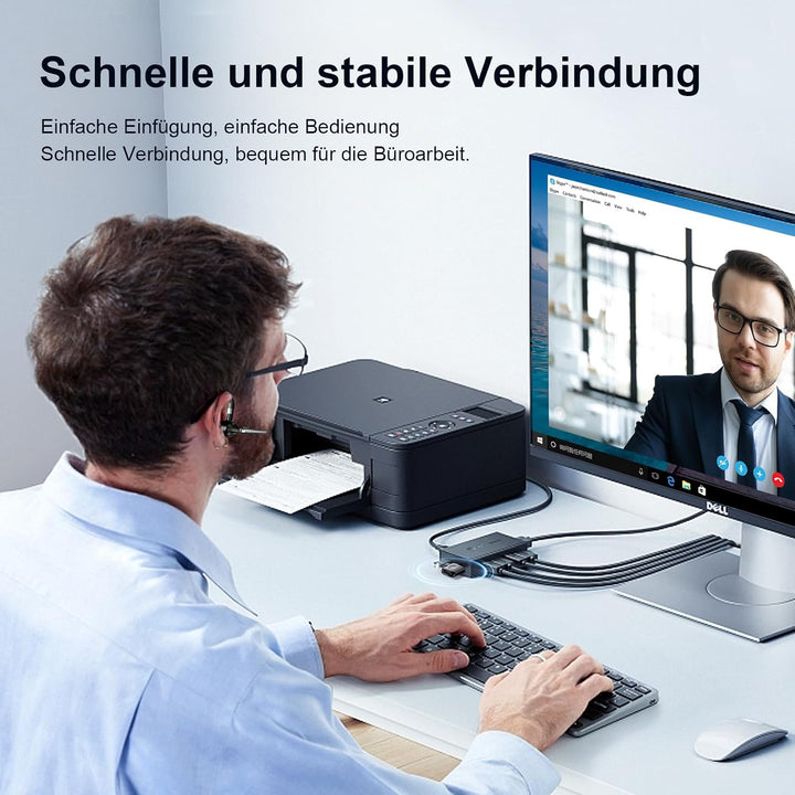 Headset mit Mikrofon USB Bluetooth 6.1 Freisprech Headset In Ear Kopfhörer | CVC8.0 Noise Cancelling
