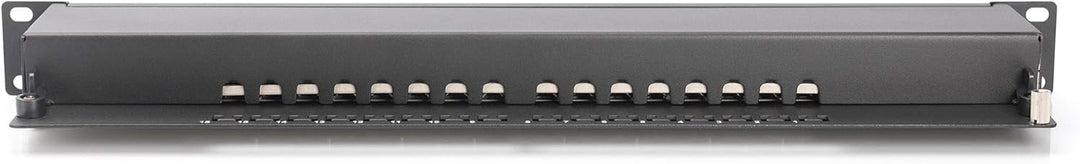 DIGITUS Patchpanel - 19-Zoll - Cat-6 - 16-Port RJ45 - Geschirmt - LSA Patch-Feld - Rack-Montage 1HE