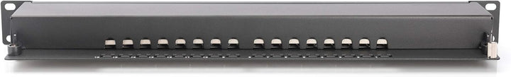 DIGITUS Patchpanel - 19-Zoll - Cat-6 - 16-Port RJ45 - Geschirmt - LSA Patch-Feld - Rack-Montage 1HE