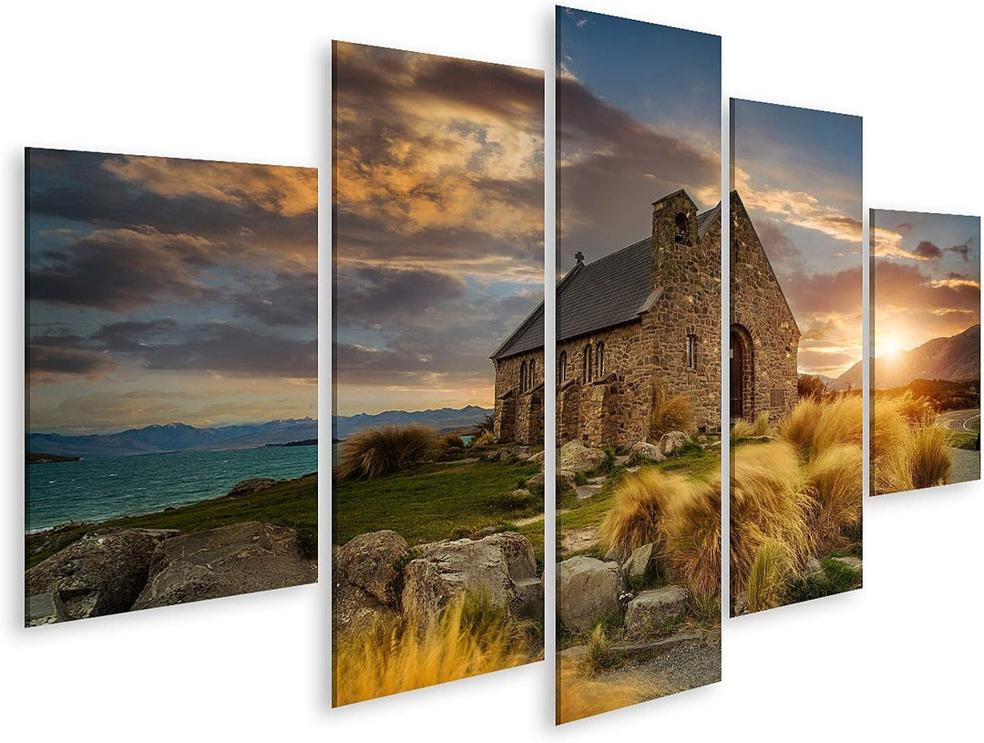 islandburner Bild auf Leinwand Kirche Good Shepherd Neuseeland Bilder Wandbilder Poster Leinwand 170