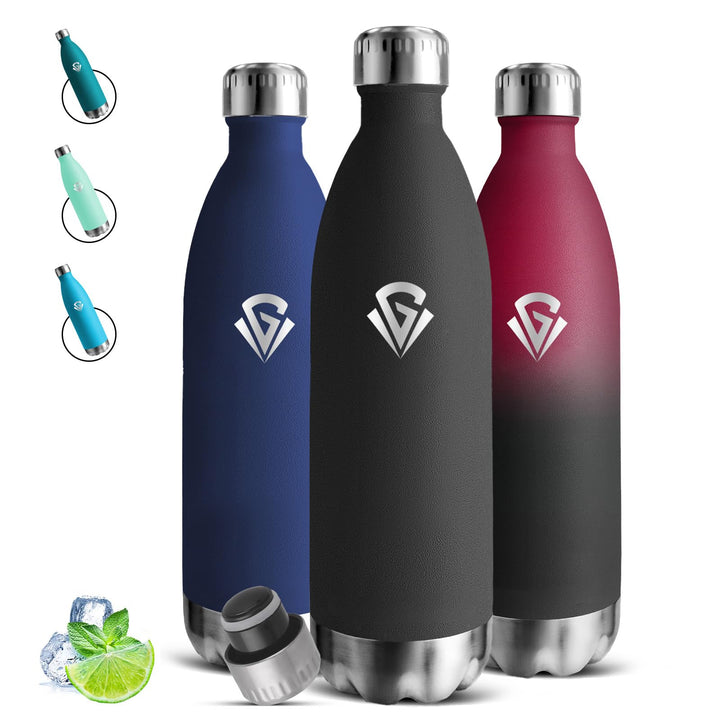 trinkflasche edelstahl 1l, Edelstahl-Trinkflasche, BPA-Frei, Trinkflasche Auslaufsicher, Wasserflasc