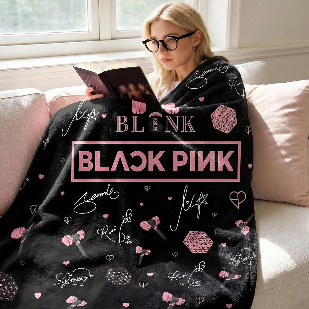 Blackpink Decke für Fans, Mehrzweck-Flanelldecke Superweiche Flanelldecke für Lounging Reisen Outdoo