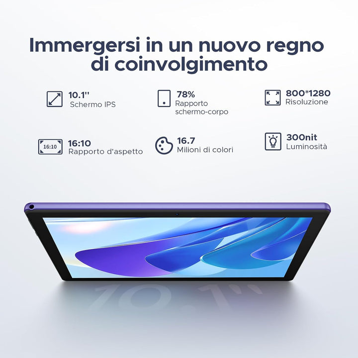 DOOGEE U10 (Tablette WiFi - 10.1'' - 4/128GB) Gray PURPLE Gray, PURPLE Gray