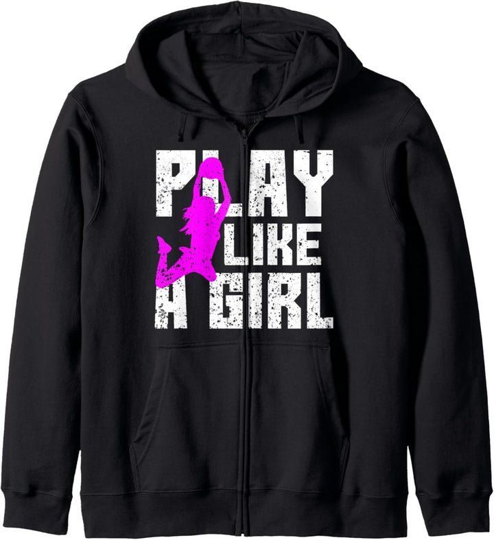 Abspielen Wie Ein Mädchen Korbball Basketball Kapuzenjacke