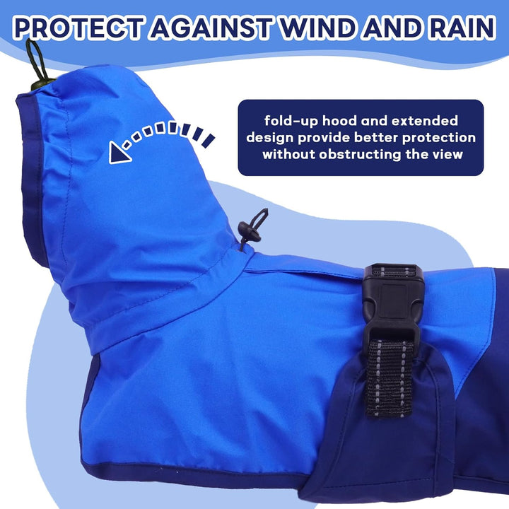 Regenmantel Hund, Regenschutz Hund Regenjacke Hund Wasserdicht mit Kapuze Hunde Regenmantel Mittelgr