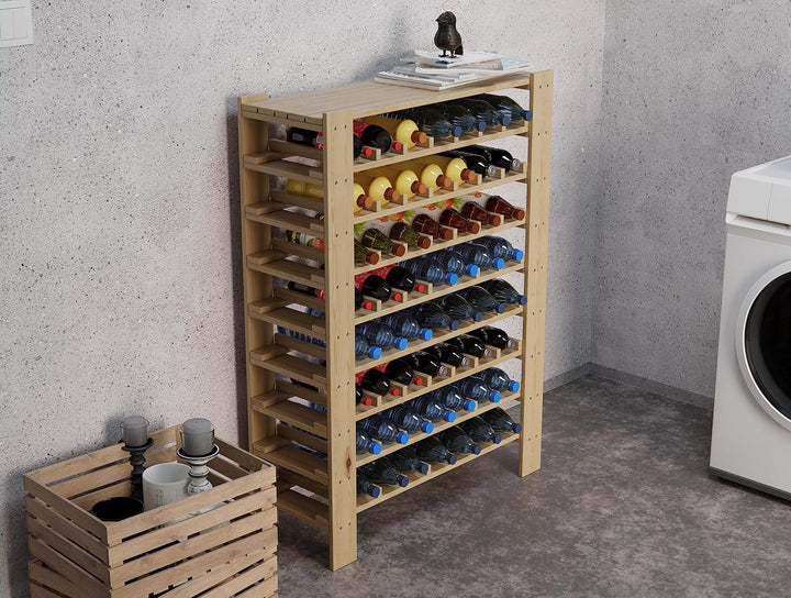 Lenmar Serie RW Weinregal aus Holz für Flaschen, Hellbeige, Wein, Flaschenregal, Kellerregal, Regale